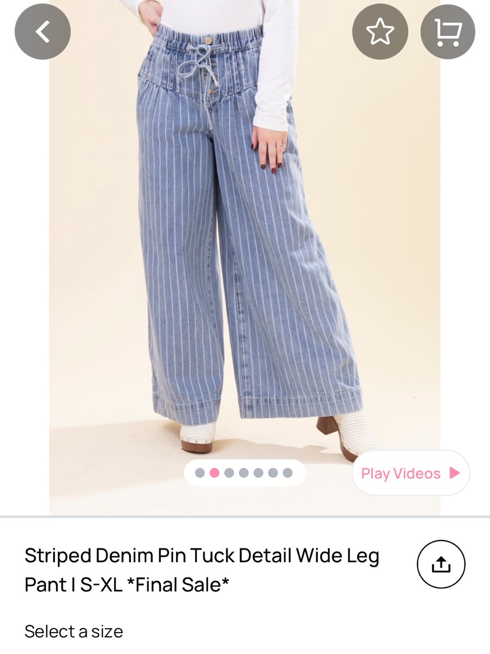 NWT XL Annie wear striped denim pin tuck detail jeans